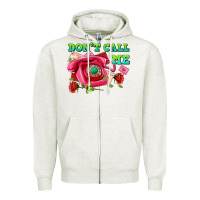 Oatmeal Heather dont call me with pink phone and letters Zipper Hoodie - AdoDesignShop
