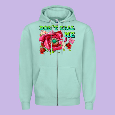 Dont Call Me With Pink Phone And Letters Zipper Hoodie Designed By Adodesignshop