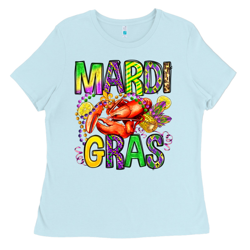Mardi Gras Crawfish Olivia Ladies Tee by OliviaCreatesArt | Teevron