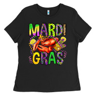 Black mardi gras crawfish olivia Ladies Tee - OliviaCreatesArt
