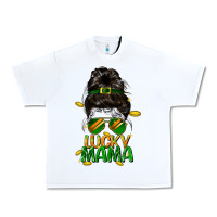 White lucky mama St. Patricks Day Urban Heavy Tee - FaDigitalArtStudio