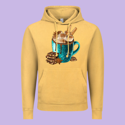 Chocolate And Coffee Vintage Hoodie Designed By Fadigitalartstudio