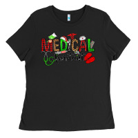 Black medical assistant christmas Ladies Tee - OliviaCreatesArt