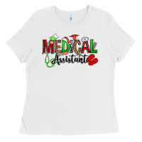 White medical assistant christmas Ladies Tee - OliviaCreatesArt