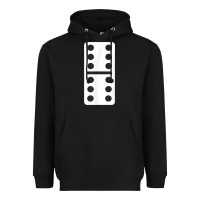 Black double six dominoes tshirt halloween costume 6 6 domino game t shirt Heavyweight Hoodie - baoMotion