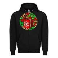 Black christmas hot chocolate and candies Zipper Hoodie - AdoDesignShop