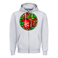 Heather Grey christmas hot chocolate and candies Zipper Hoodie - AdoDesignShop