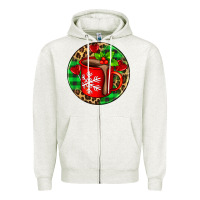 Oatmeal Heather christmas hot chocolate and candies Zipper Hoodie - AdoDesignShop