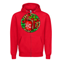 Red christmas hot chocolate and candies Zipper Hoodie - AdoDesignShop