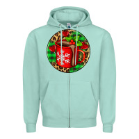 Seafoam christmas hot chocolate and candies Zipper Hoodie - AdoDesignShop
