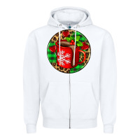 White christmas hot chocolate and candies Zipper Hoodie - AdoDesignShop
