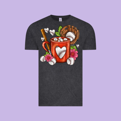 Baseball Coffee Cup Vintage Tee Designed By Fadigitalartstudio
