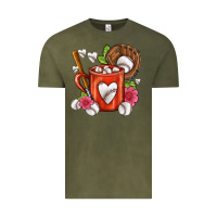 Vintage Olive Baseball Coffee cup Vintage Tee - FaDigitalArtStudio