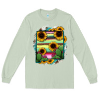 Matcha New Mexico Map Sunflower Cactus Serape Long Sleeve Tee - RanaPortraitStore