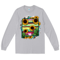 Moon Dust New Mexico Map Sunflower Cactus Serape Long Sleeve Tee - RanaPortraitStore