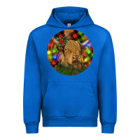 Cobalt Brown Cow Christmas Urban Hoodie - RanaPortraitStore