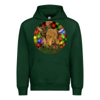Forest Green Brown Cow Christmas Urban Hoodie - RanaPortraitStore