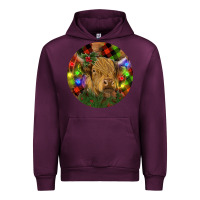 Mauve Wine Brown Cow Christmas Urban Hoodie - RanaPortraitStore
