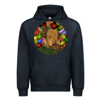 Navy Brown Cow Christmas Urban Hoodie - RanaPortraitStore
