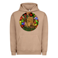 Pigment Burro Brown Cow Christmas Urban Hoodie - RanaPortraitStore