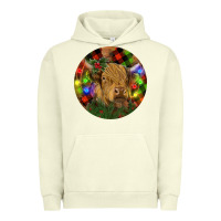 Pigment Pistachio Brown Cow Christmas Urban Hoodie - RanaPortraitStore