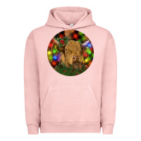 Pigment Salmon Brown Cow Christmas Urban Hoodie - RanaPortraitStore