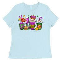Baby Blue mardi gras coffee cups Ladies Tee - OliviaCreatesArt