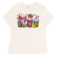 Mardi Gras Coffee Cups Ladies Tee | Teevron