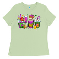 Matcha mardi gras coffee cups Ladies Tee - OliviaCreatesArt