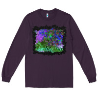 Plum halloween skull and leopard background Long Sleeve Tee - BundleAndBundleShop