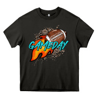 Asphalt Game day leopard fire and ball Heavy Core Tee - HowdyJamesFarm