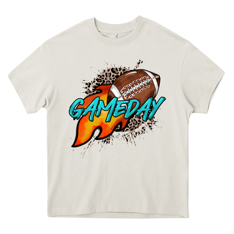 Game Day Leopard Fire And Ball Heavy Core Tee by HowdyJamesFarm | Teevron