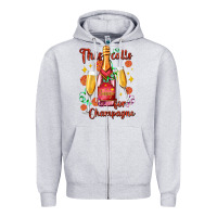 Heather Grey this calls for champagne Zipper Hoodie - AdoDesignShop