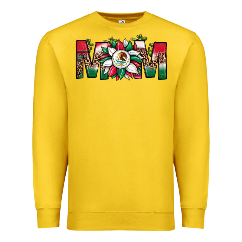 Mexican Flag Sunflower Mom Leopard Premium Sweatshirt by JahusDesignShop | Teevron