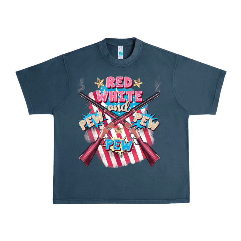 Red White And Pew Pew Pew Urban Heavy Tee by FaDigitalArtStudio | Teevron