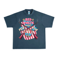 Midnight Navy Red white and pew pew pew Urban Heavy Tee - FaDigitalArtStudio