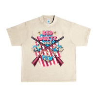 Sandshell Red white and pew pew pew Urban Heavy Tee - FaDigitalArtStudio
