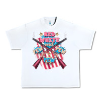 White Red white and pew pew pew Urban Heavy Tee - FaDigitalArtStudio