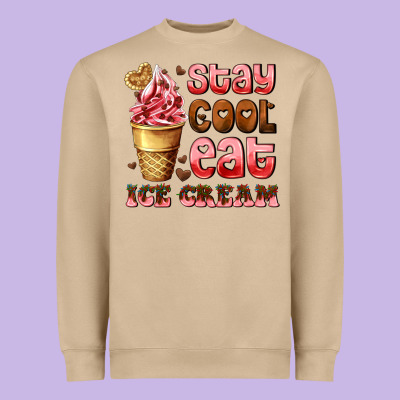 Stay Cool Eat Ice Cream Heavyweight Sweatshirt Designed By Adodesignshop