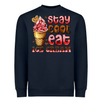 Navy stay cool eat ice cream Heavyweight Sweatshirt - AdoDesignShop
