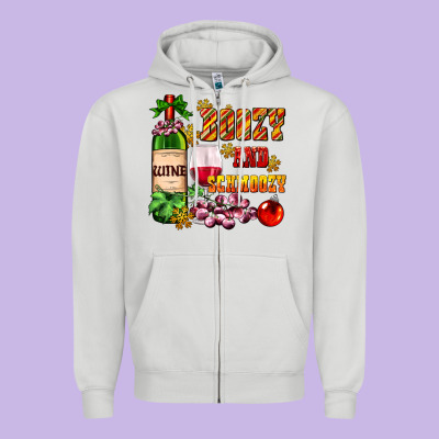 Boozy And Schmoozy Zipper Hoodie Designed By Adodesignshop