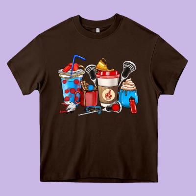 Lacrosse Coffee Cups Heavy Core Tee Designed By Howdyjamesfarm