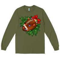 Army Green american football christmas with lights and ribbon Long Sleeve Tee - FaDigitalArtStudio