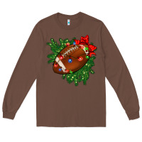 Chestnut american football christmas with lights and ribbon Long Sleeve Tee - FaDigitalArtStudio