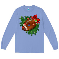 Colony Blue american football christmas with lights and ribbon Long Sleeve Tee - FaDigitalArtStudio