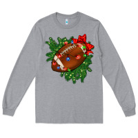 Heather Grey american football christmas with lights and ribbon Long Sleeve Tee - FaDigitalArtStudio