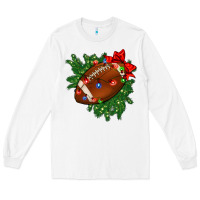 White american football christmas with lights and ribbon Long Sleeve Tee - FaDigitalArtStudio
