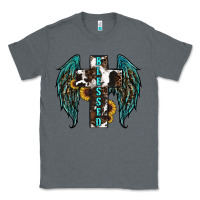 Charcoal Heather western wings cross blessed Classic Tee - RanaPortraitStore