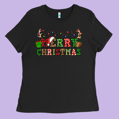 Merry Christmas Ladies Tee Designed By Oliviacreatesart