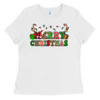 White merry christmas Ladies Tee - OliviaCreatesArt